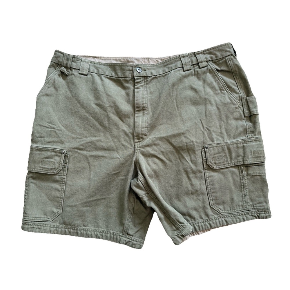 Duluth Trading Co Shorts Mens 48 Green Flex Fire Hose Utility Relaxed Fit Cargo